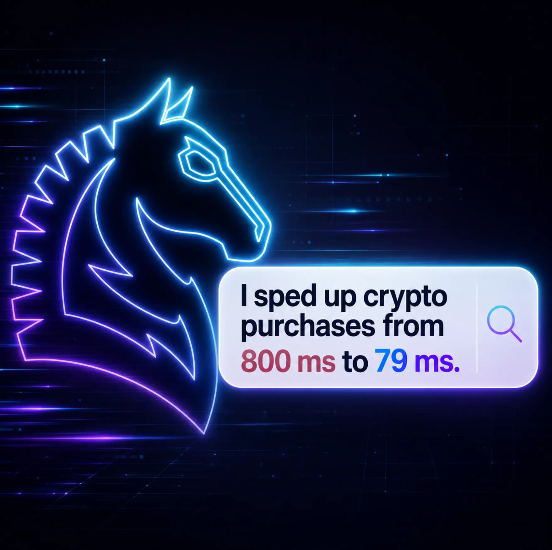 Neon illustration: I sped up crypto purchases from 800 ms to 79 ms
